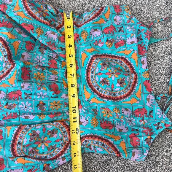 J CREW Drakes London Green Midi Dress Sz 2 Elephant Birds Animal Print Fit Flare - Picture 10 of 13